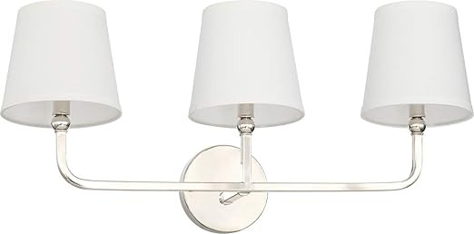 Capital Lighting 119331PN-674 Dawson Decorative White Fabric Stay-Straight Shades Bath Vanity Wal... | Amazon (US)