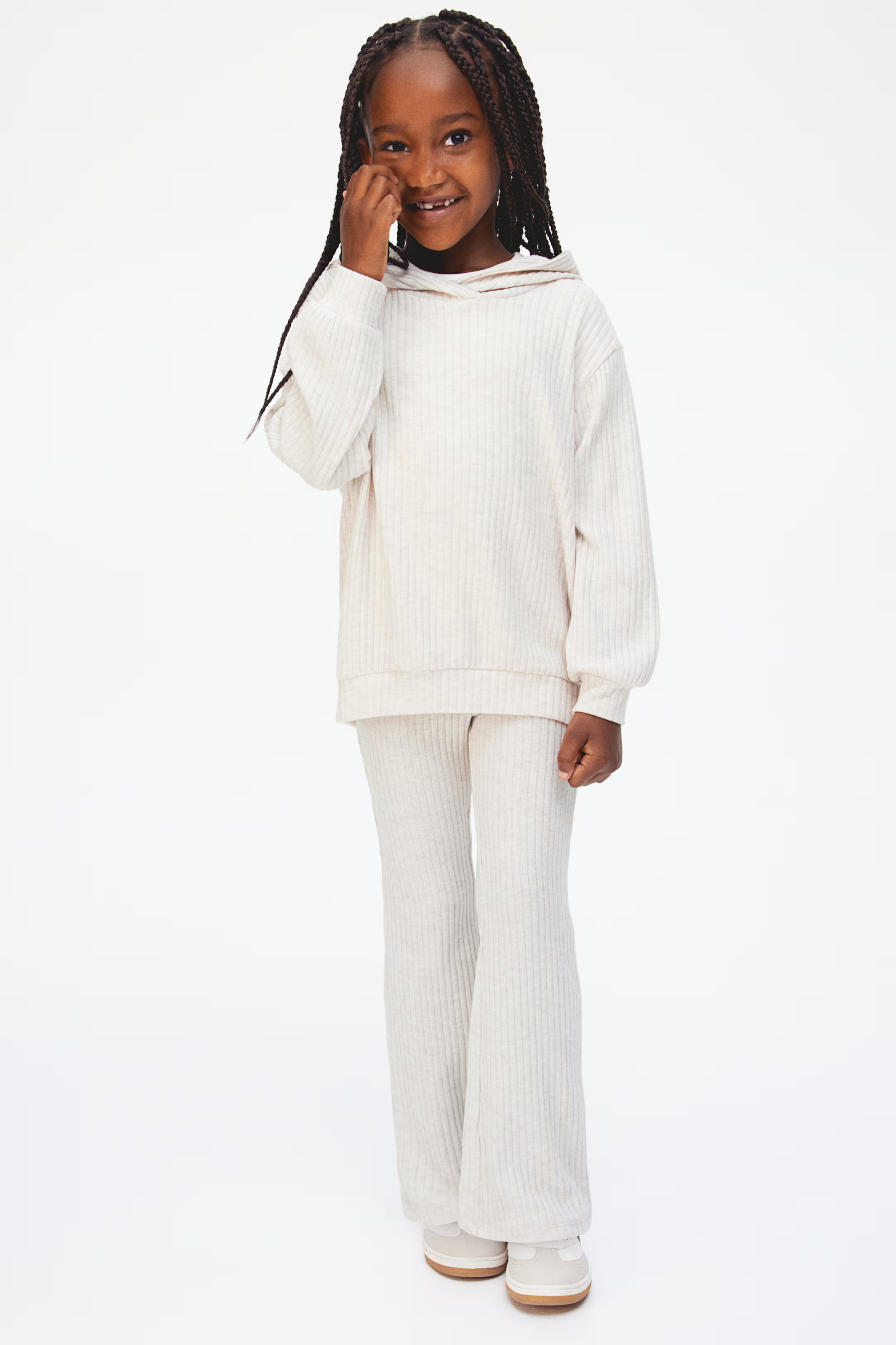 2-piece Hoodie and Leggings set - Beige - Kids | H&M US | H&M (US + CA)