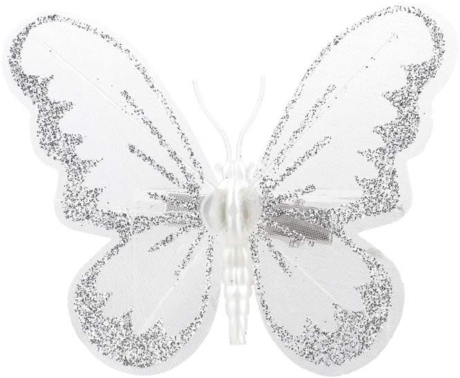 Firlar Christmas Glitter Butterfly Ornament, 24 Pcs DIY Craft Butterfly Clip on Christmas Tree Or... | Amazon (US)
