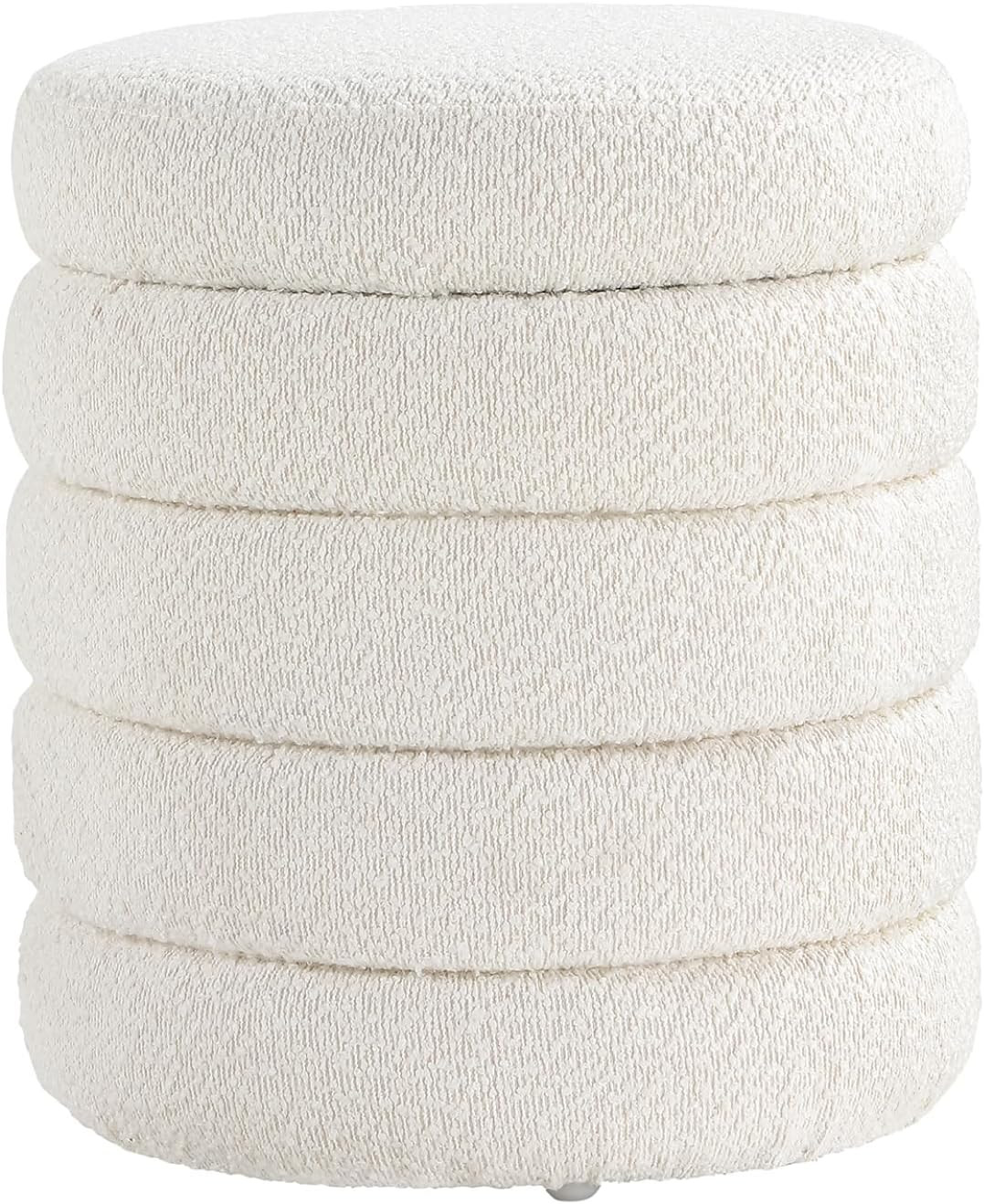 Get Set Style Modern Round Ottoman with Soft Padded Seat, Storage Vanity Chairs for Makeup, Uphol... | Amazon (US)