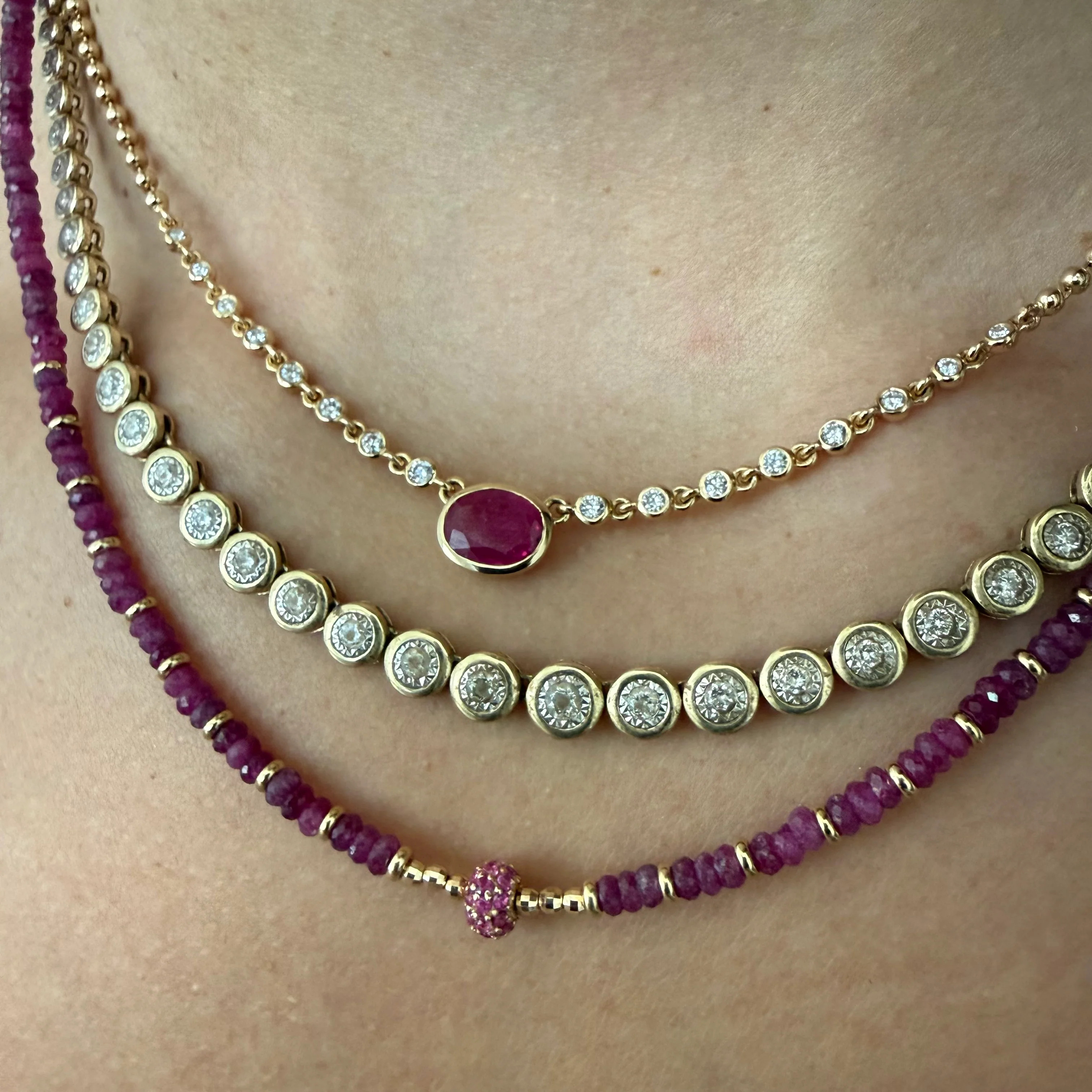 14K GOLD RUBY NECKLACE WITH RUBY FOCAL BEAD – SHAKTI | SHAKTI JEWELRY