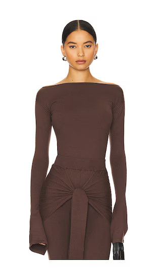 Romy Knit Top in Chocolate | Revolve Clothing (Global)