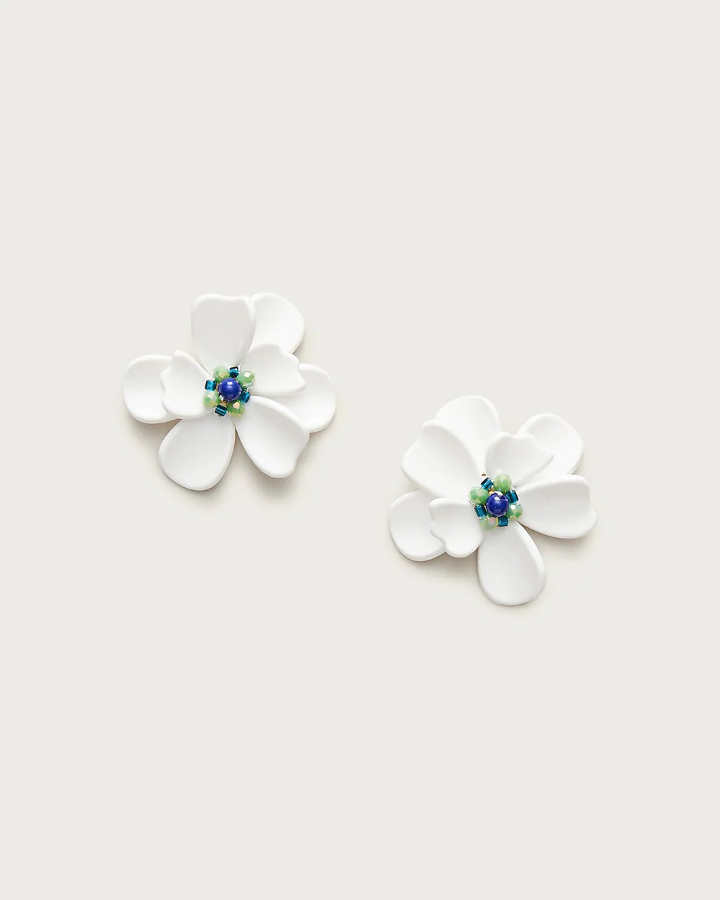 Beaded flower stud earrings | J. Crew US