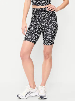 High-Waisted PowerSoft Biker Shorts -- 8-inch inseam | Old Navy (US)