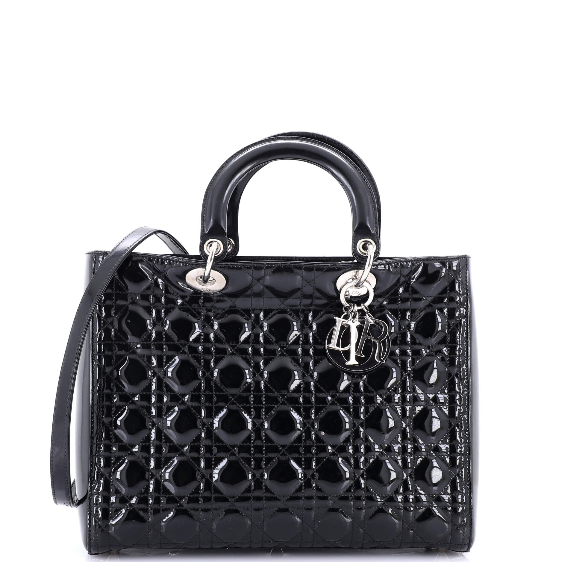 Lady Dior Bag Cannage Quilt Patent Large | Shop Simon