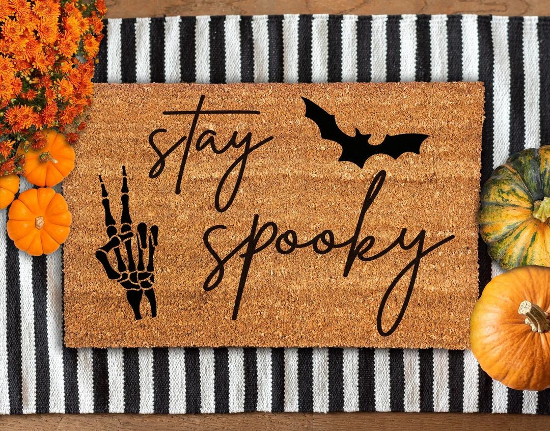 Stay Spooky Welcome Door Mat Autumn Themed Welcome Doormat - Etsy | Etsy (US)