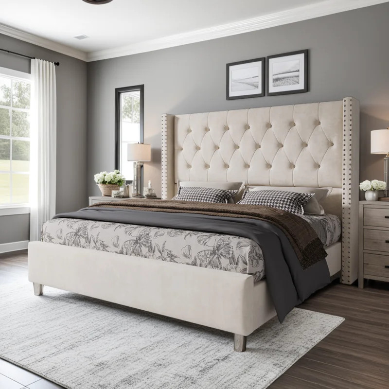 Duluth Upholstered Wingback Bed | Wayfair North America