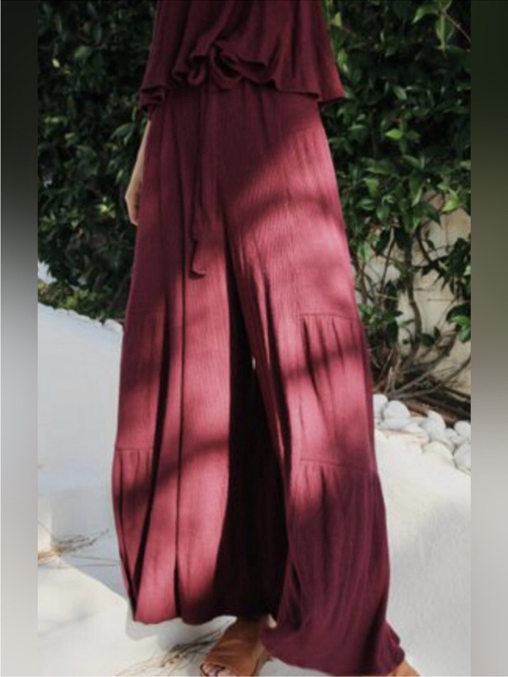 Free People Porter Wide Leg Pants Ribbed Plum | Poshmark