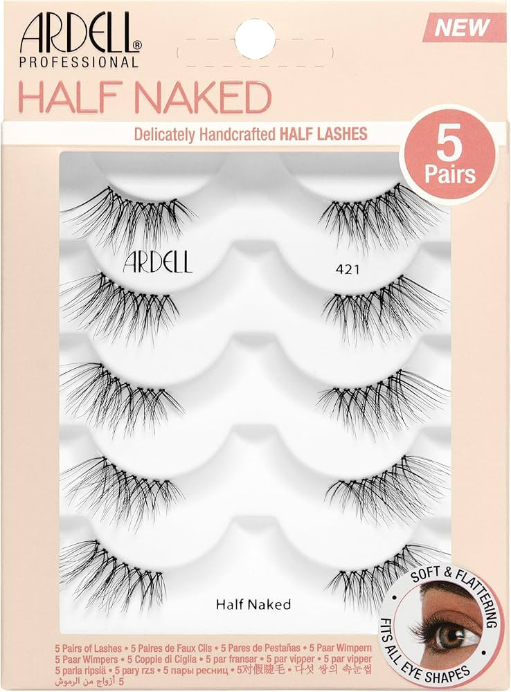 Ardell Naked Half Lashes 421, Wispy Cat Eye Lashes False Eyelashes, 5 Pairs | Amazon (US)