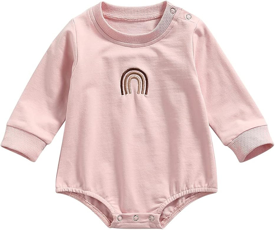 Baby Girl Boy Crewneck Sweatshirts Oversized Knit Sweater Shirts Long Sleeve Romper Pullover Top ... | Amazon (US)