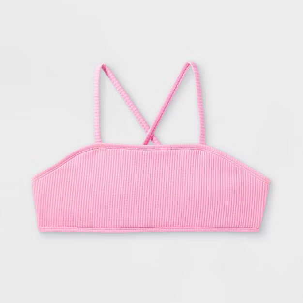 Girls' Ribbed Bikini Swim Top - art class™ Pink | Target