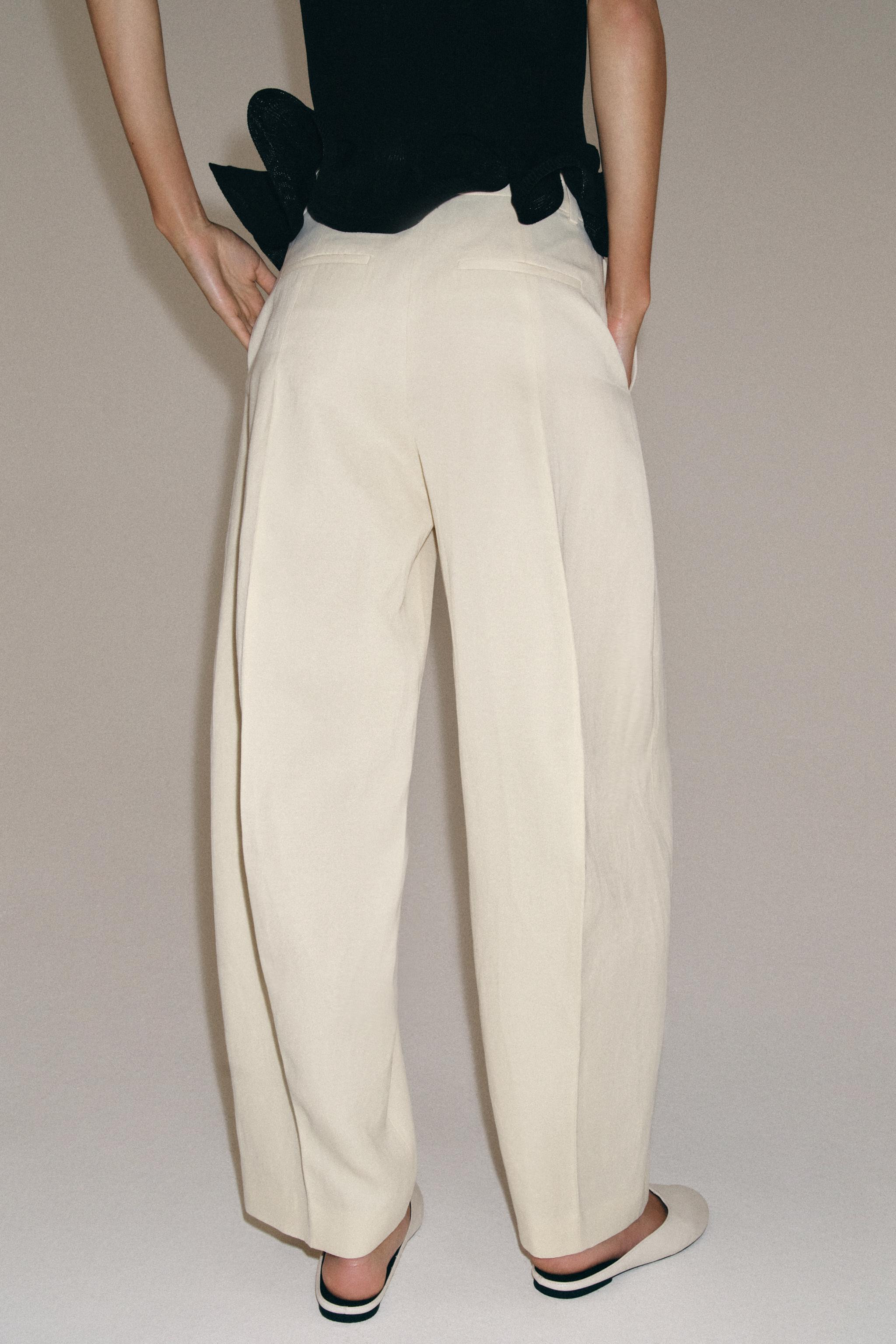 ZW COLLECTION LINEN BLEND BALLOON PANTS | Zara US