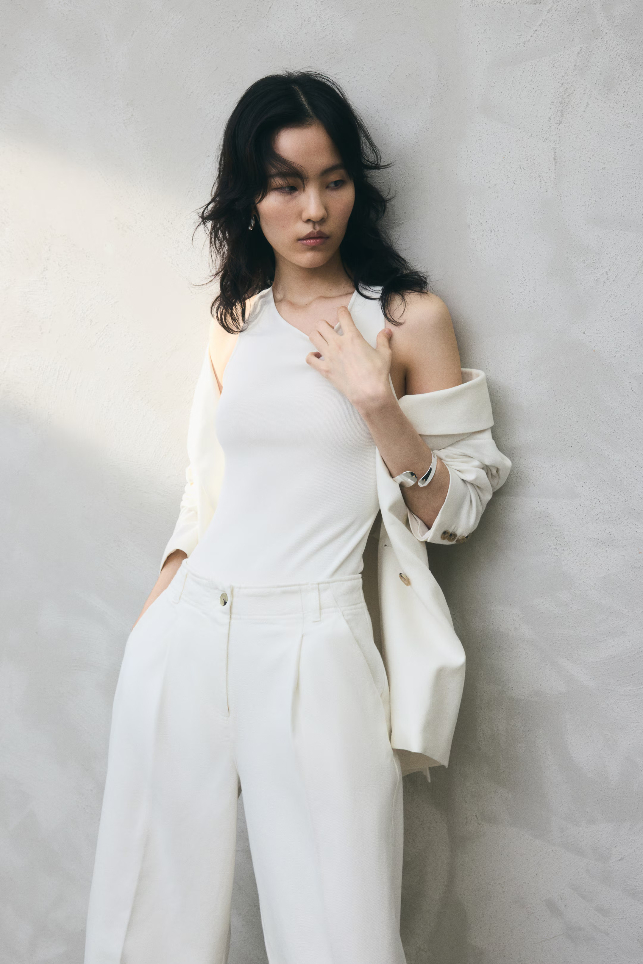 - Wide twill trousers - White - Ladies | H&M GB | H&M (UK, MY, IN, SG, PH, TW, HK)