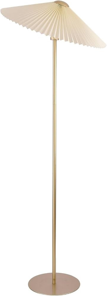 KUNJOULAM Pleated Floor Lamp,Gold Pole Floor Lamps for Living Room, Simple Design Tall Lamp with ... | Amazon (CA)