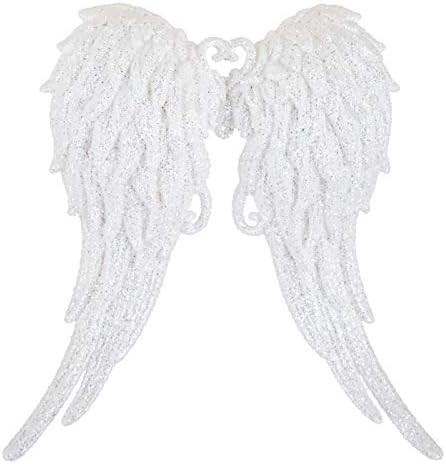 Angel Wings - Stunning 5.5" White Glitter Ornament for Christmas Tree or Home Decor (White Glitte... | Amazon (US)
