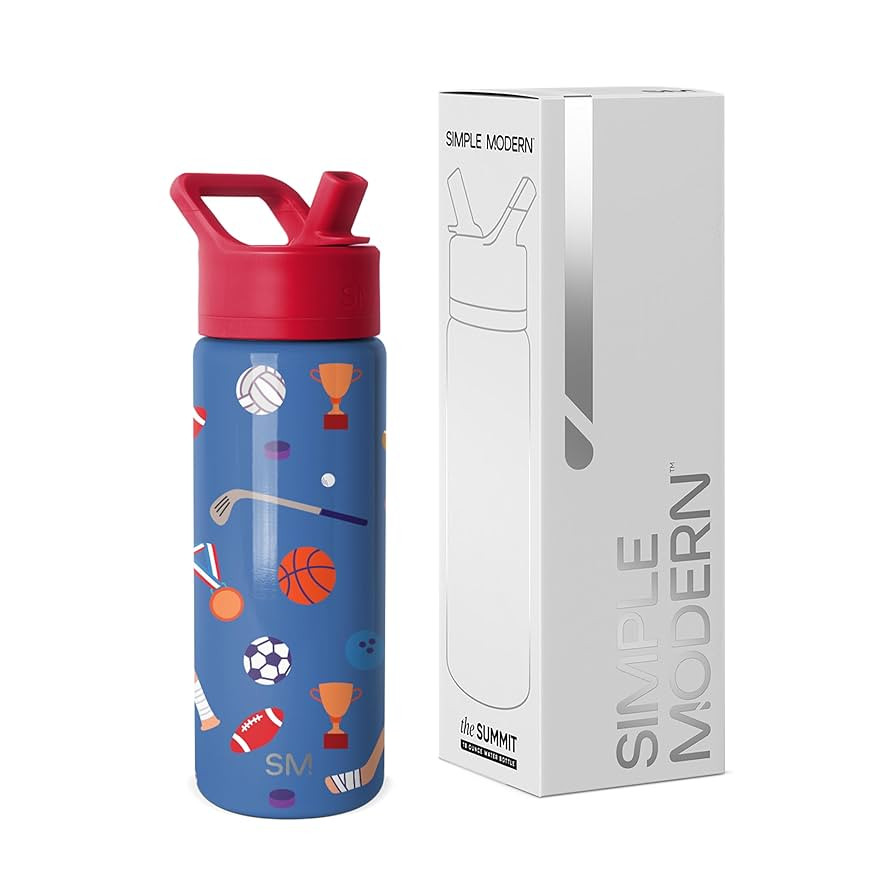 Simple Modern Kids Summit Water Bottle with Straw Lid | 18oz Stainless Steel Cup Insulated Tumble... | Amazon (US)
