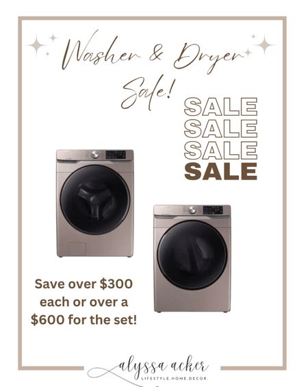 Our washer and dryer are on sale!!! I love this set so much, the color is gorgeous and the wash cycles are so quick and efficient! 

Save over $300 on each appliance or over $600 for the set!!

#frontloaders #samsung #washingmachine #dryer #laundryroom #appliances #lowes #onsale

#LTKsalealert #LTKstyletip #LTKhome