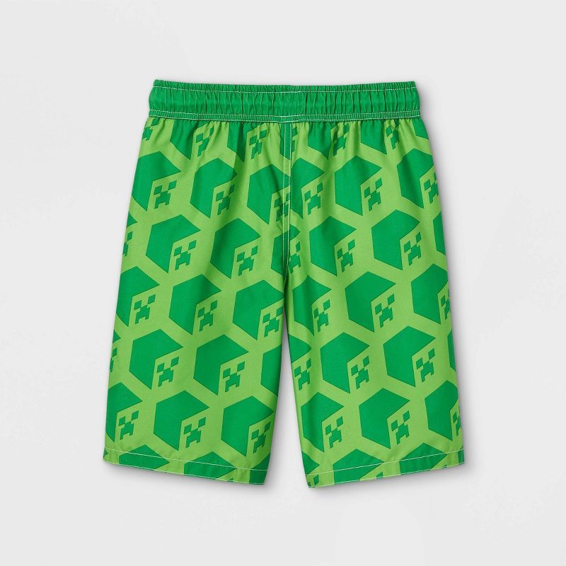 Boys' Minecraft Swim Trunks - Green | Target