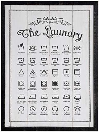NIKKY HOME Laundry Art Symbols Sign, 12 x 16 inch Farmhouse Wood Laundry Room Decor Wall Art, Vintag | Amazon (US)