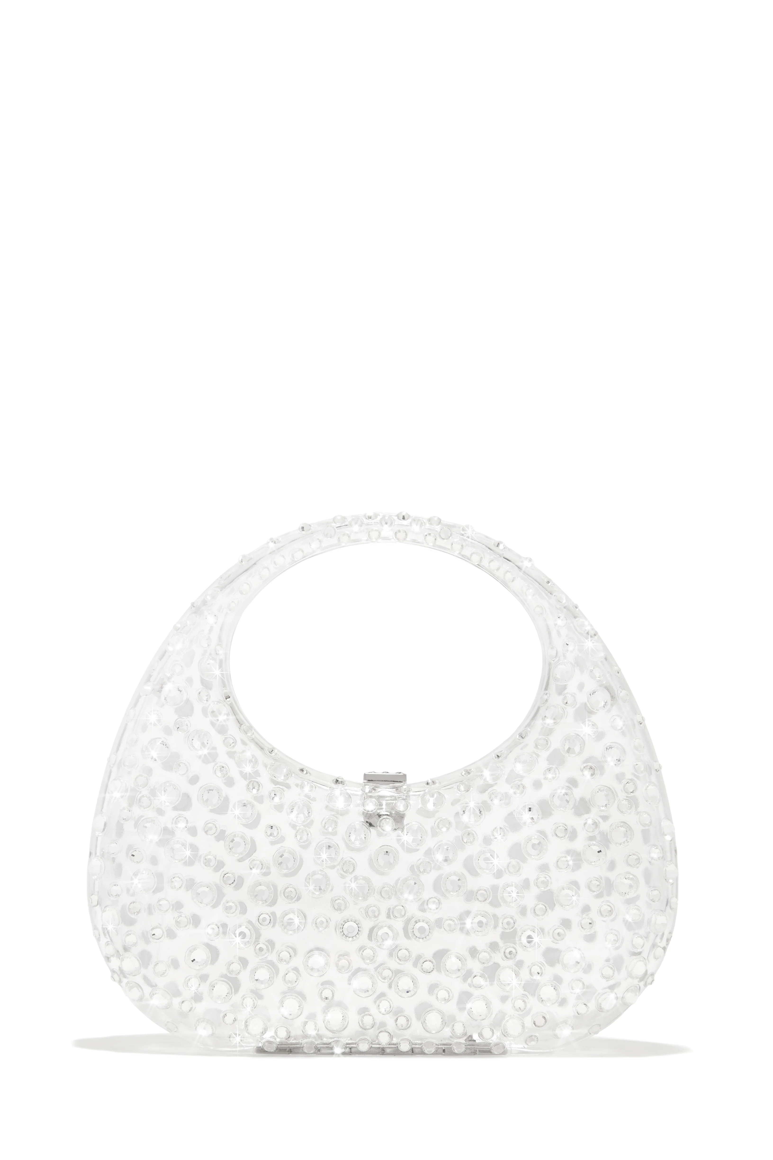 Miss Lola | Serina Clear Embellished Acrylic Handbag | MISS LOLA