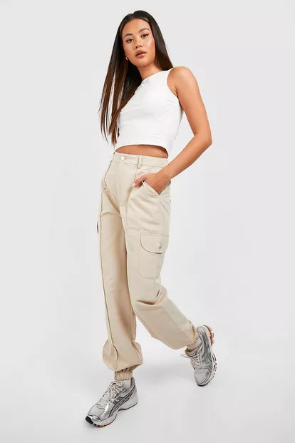 Casual Pocket Side Woven Cargo Pants | Boohoo.com (US & CA)