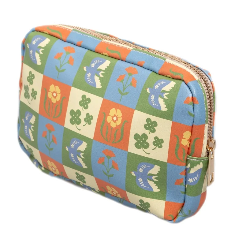 Pearhead Wild Folk Art Pencil Pouch with Vibrant Checkerboard Design | Walmart (US)