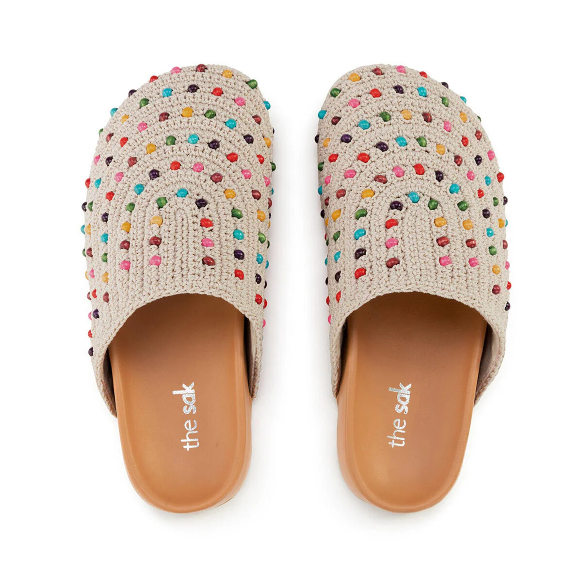 Bolinas Clog in Ecru Multi Beads Crochet | The Sak