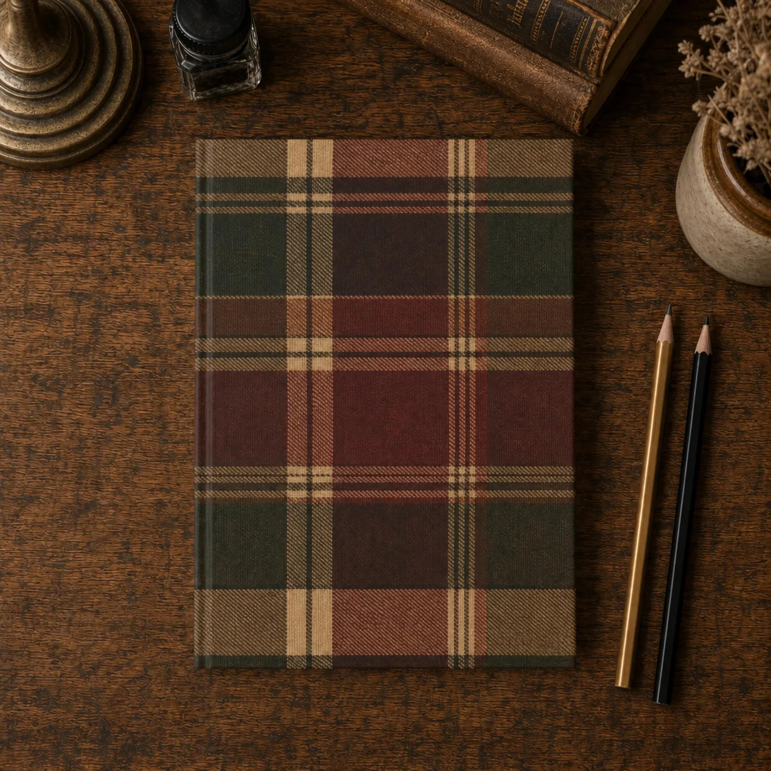 Plaid Journal Hardcover Notebook with Matte Finish, Rustic Plaid Pattern, Vintage Style Book Cove... | Etsy (Global)
