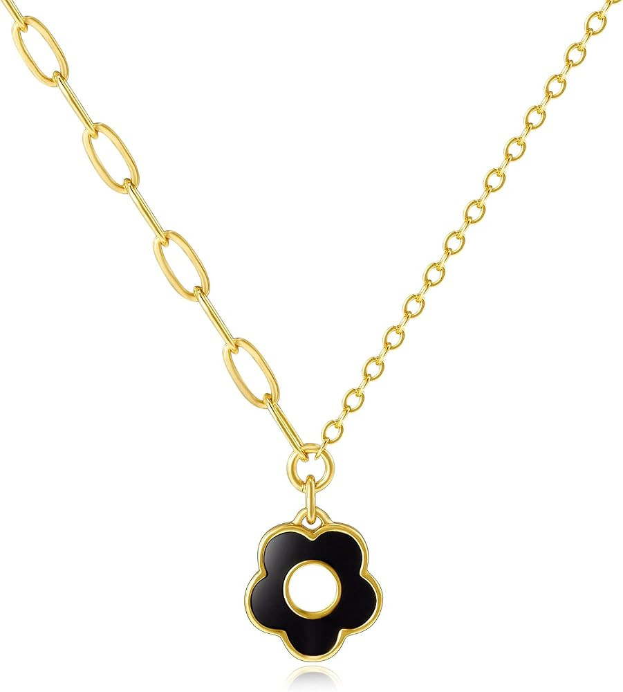 LANE WOODS Dainty Gold Necklaces: Pendant Necklace for Women Trendy Long Gold Plated Cute Choker Nec | Amazon (US)