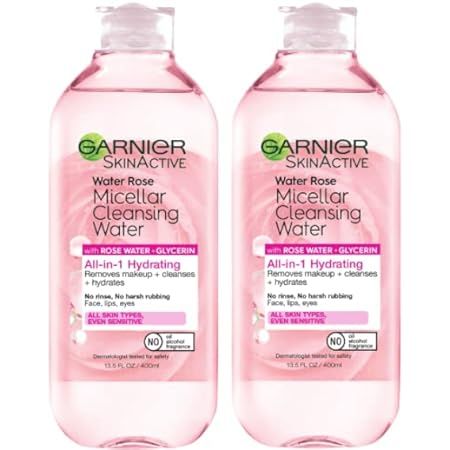 Garnier SkinActive Micellar Cleansing Water For All Skin Types, 13.5 Ounces (Pack of 2) | Amazon (US)