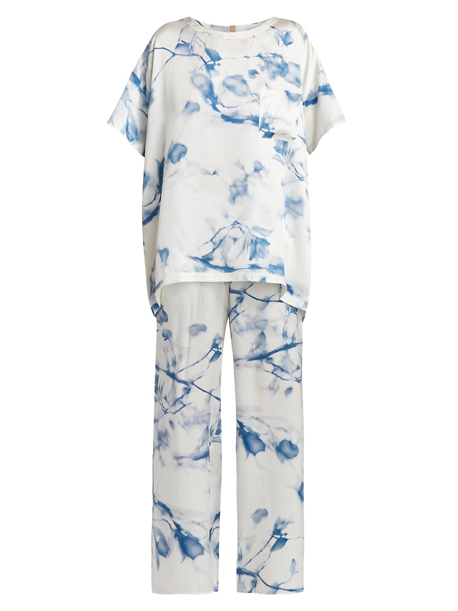 Women's Tie-Dye Silk Lounge Set - Whispered Bloom Large - Size XS | Saks Fifth Avenue
