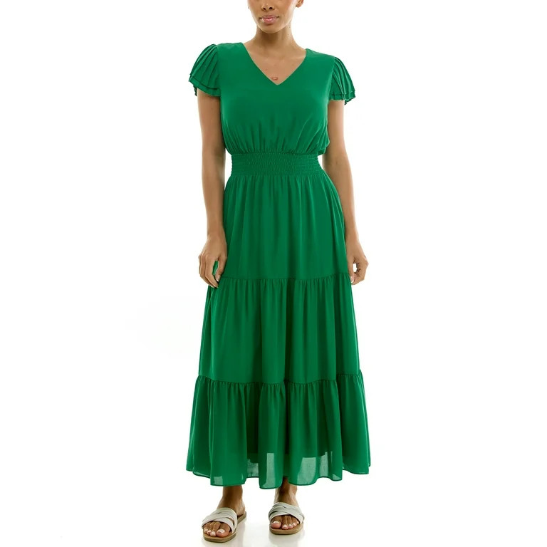 Nanette Lepore Women's Flutter Sleeve Midi Dress, Sizes XS-XXXL - Walmart.com | Walmart (US)