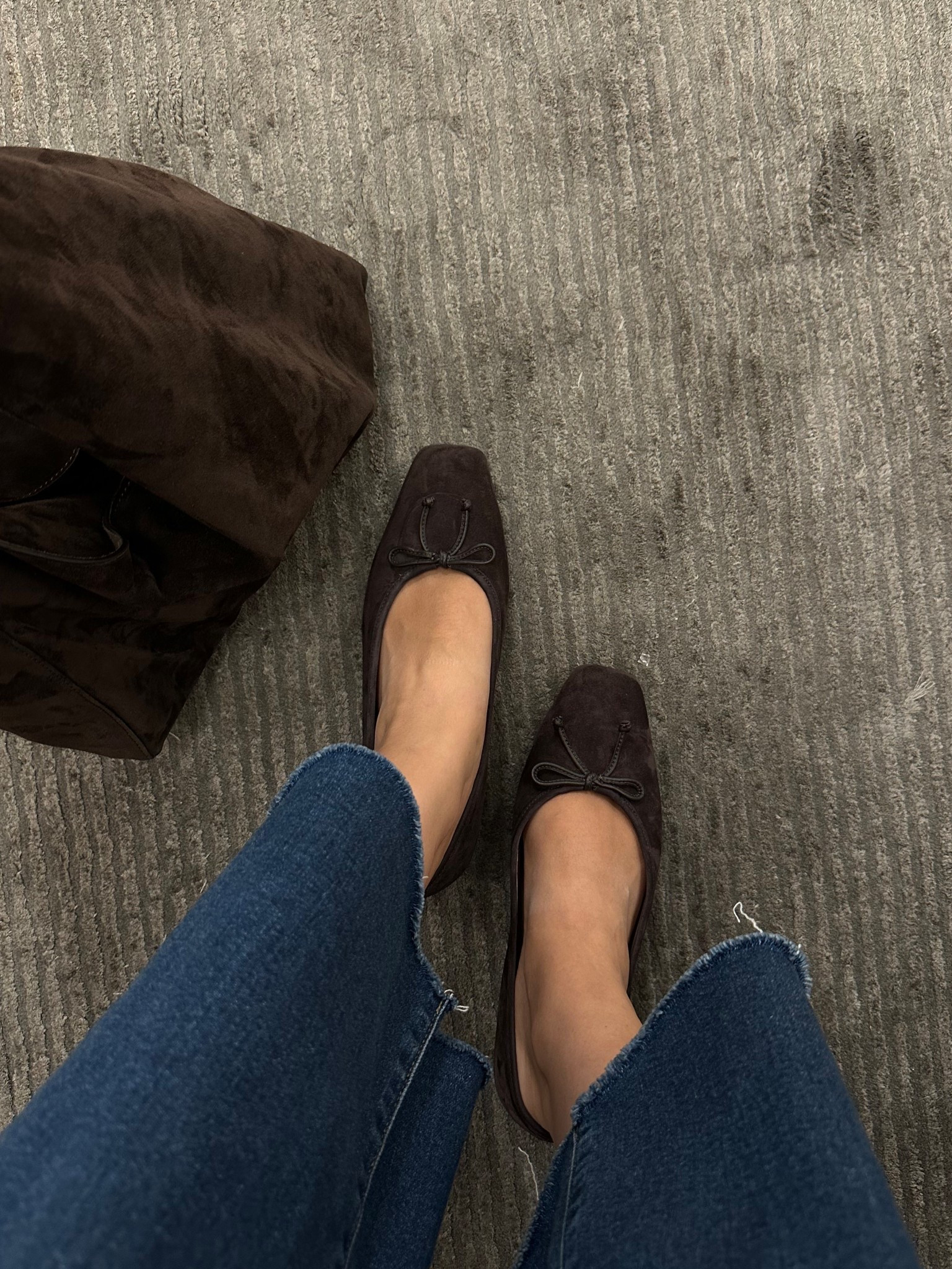 Chocolate brown suede ballet flats on sale for under $70 at Nordstrom 

Cole haan — does run big, if between sizes, go down half a size

Nsale / fall staples / under $100 

#LTKSaleAlert #LTKFindsUnder100