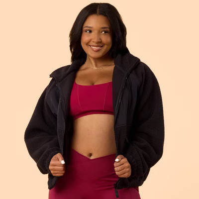 Blogilates Women's Bonfire Fleece Jacket - Black 2X | Target