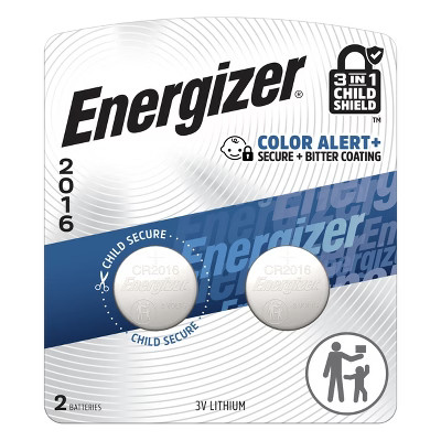 Energizer 2016 Batteries 2pk - Lithium Coin Battery: 3V, 90mAh Capacity | Target