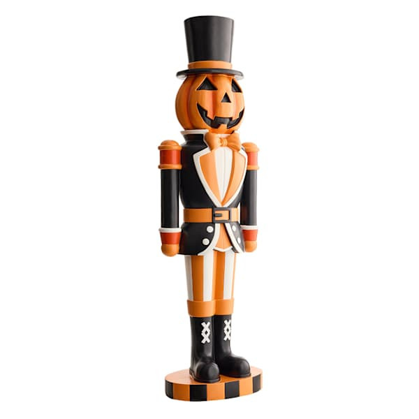 Jack-O-Lantern Nutcracker, 42.5", Orange, Magnesium Oxide, sold by At Home | At Home