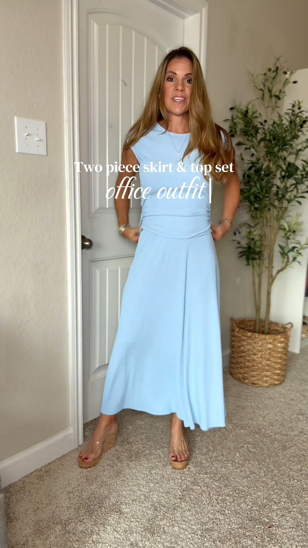 Love this two piece skirt set for casual, as a work outfit, and even mixing and matching the pieces. Wear true size for a tight fit or size up for a looser fit- both so flattering!

#LTKootd #LTKSaleAlert #LTKWorkwear