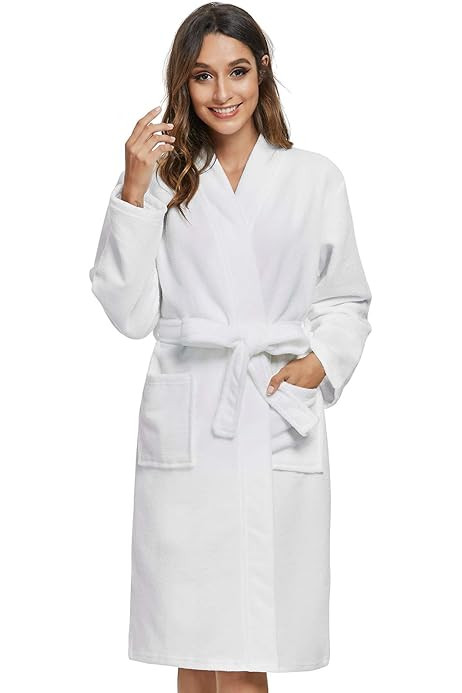 NY Threads Womens Fleece Bathrobe - Shawl Collar Soft Plush Spa Robe | Amazon (US)
