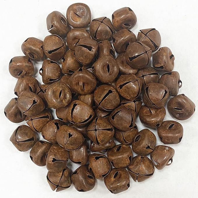 60PCS Christmas Rusty Tin Jingle Bells Country Primitive Farmhouse Rustic Metal Bells for Christm... | Amazon (US)