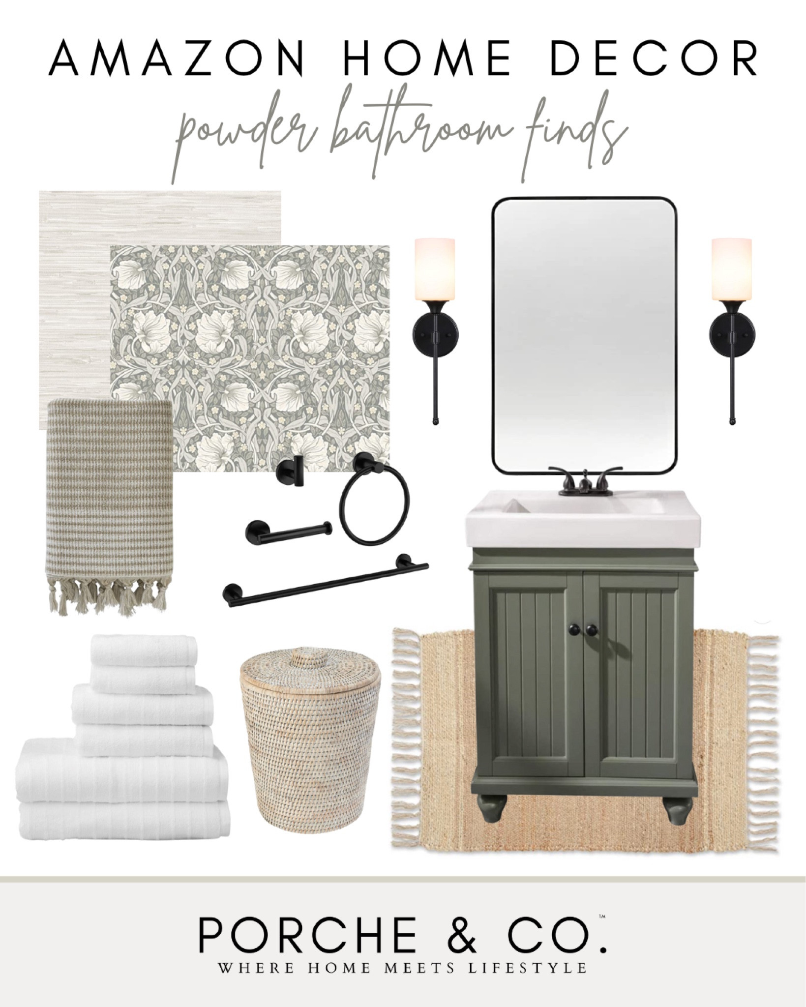 Affordable home decor, powder bathroom refresh, powder bathroom mood board, guest bath, half bath, interior design, Amazon home decor

#LTKstyletip #LTKSeasonal #LTKhome