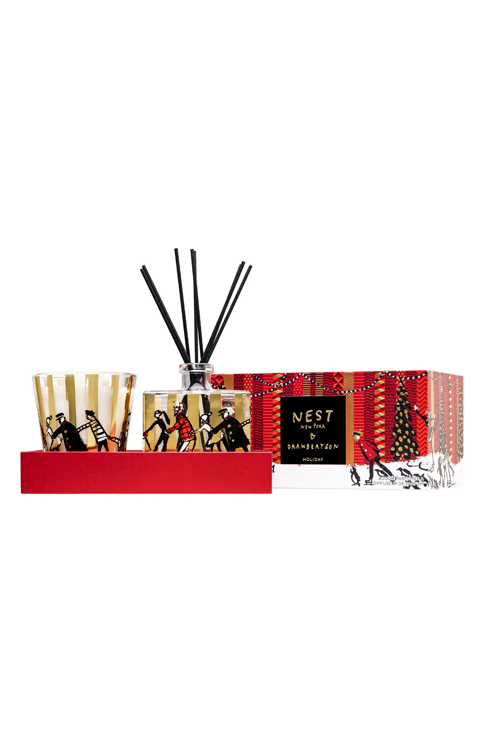 NEST New York x DRAWBERTSON Holiday Decorative Classic Candle & Reed Diffuser Set | Nordstrom | Nordstrom