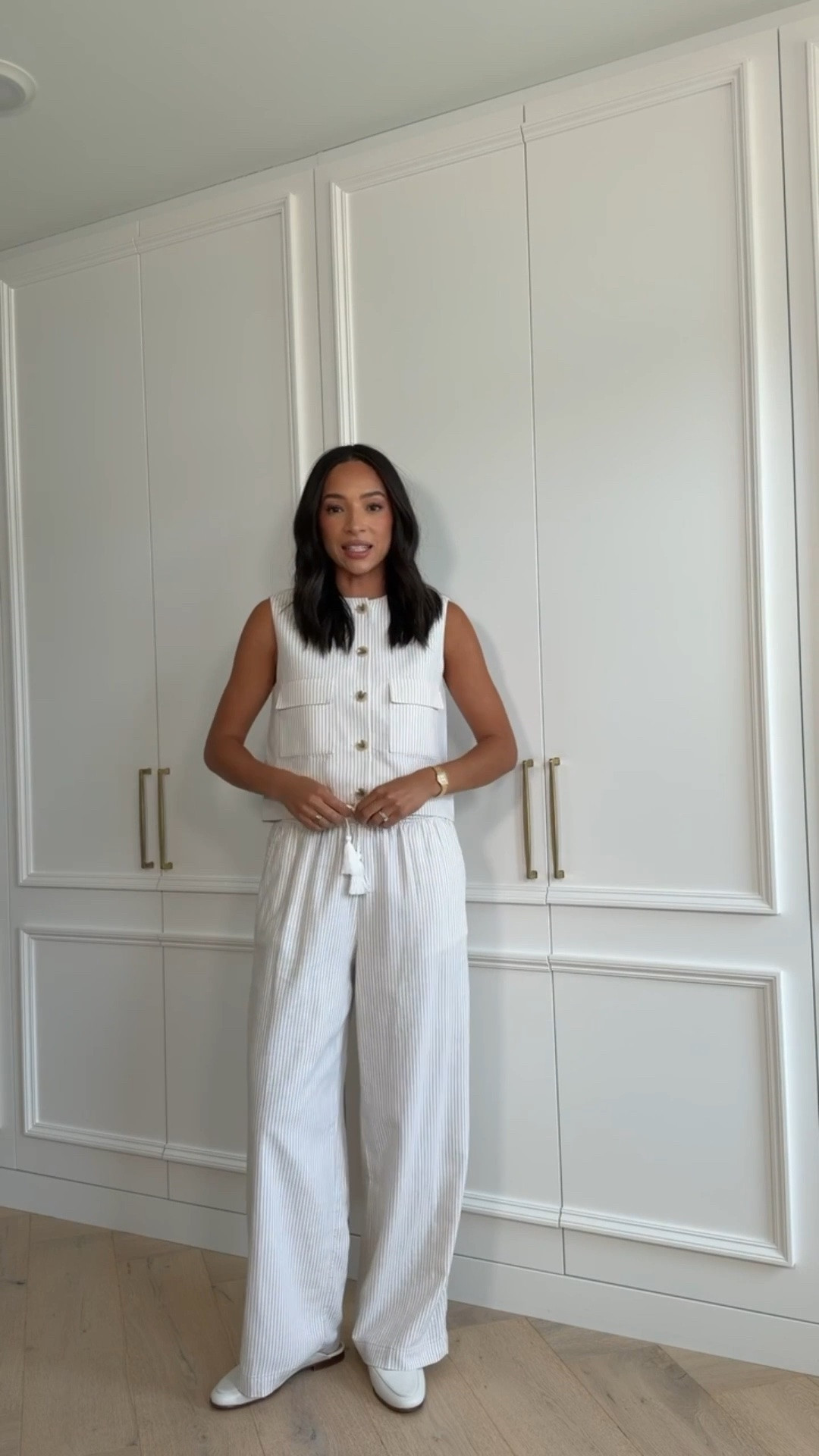Matching sets are on repeat this summer for me! This one is super lightweight and breathable. The pants have a stretchy waistband with an adjustable tie and the vest has functional buttons! Wearing size S vest and size S wide-leg pants 


summer outfit, summer fashion, summer style, summer sale, Ann Taylor outfit, workwear, work outfit, office outfit, business casual, mom outfit, postpartum outfit

#LTKSeasonal #LTKWorkwear #LTKTravel