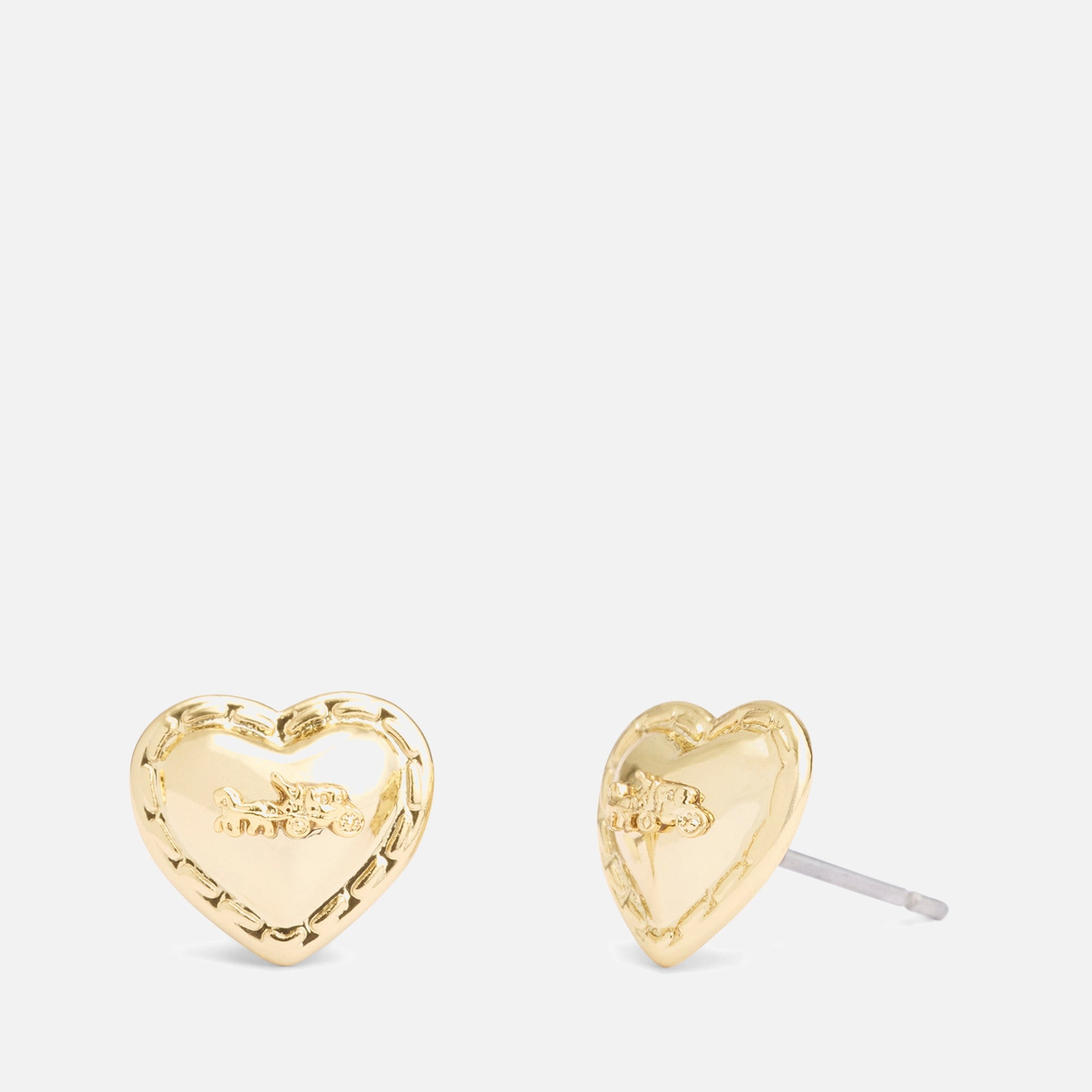 Coach H&C Heart Stud Gold-Toned Earrings | Coggles | Coggles (Global)