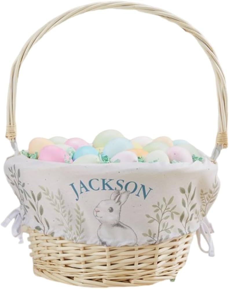 Personalization Universe Floral Bunny Personalized Easter Basket with Folding Handle, Available i... | Amazon (US)
