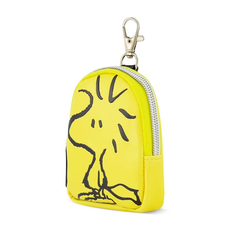 Peanuts Small Coin Purse Wallet with Keychain Clip, Woodstock, One Size, Yellow/Black | Amazon (US)