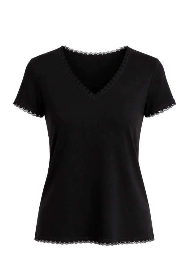 SUNNY LACE TRIM V-NECK TOP | Dear John Denim