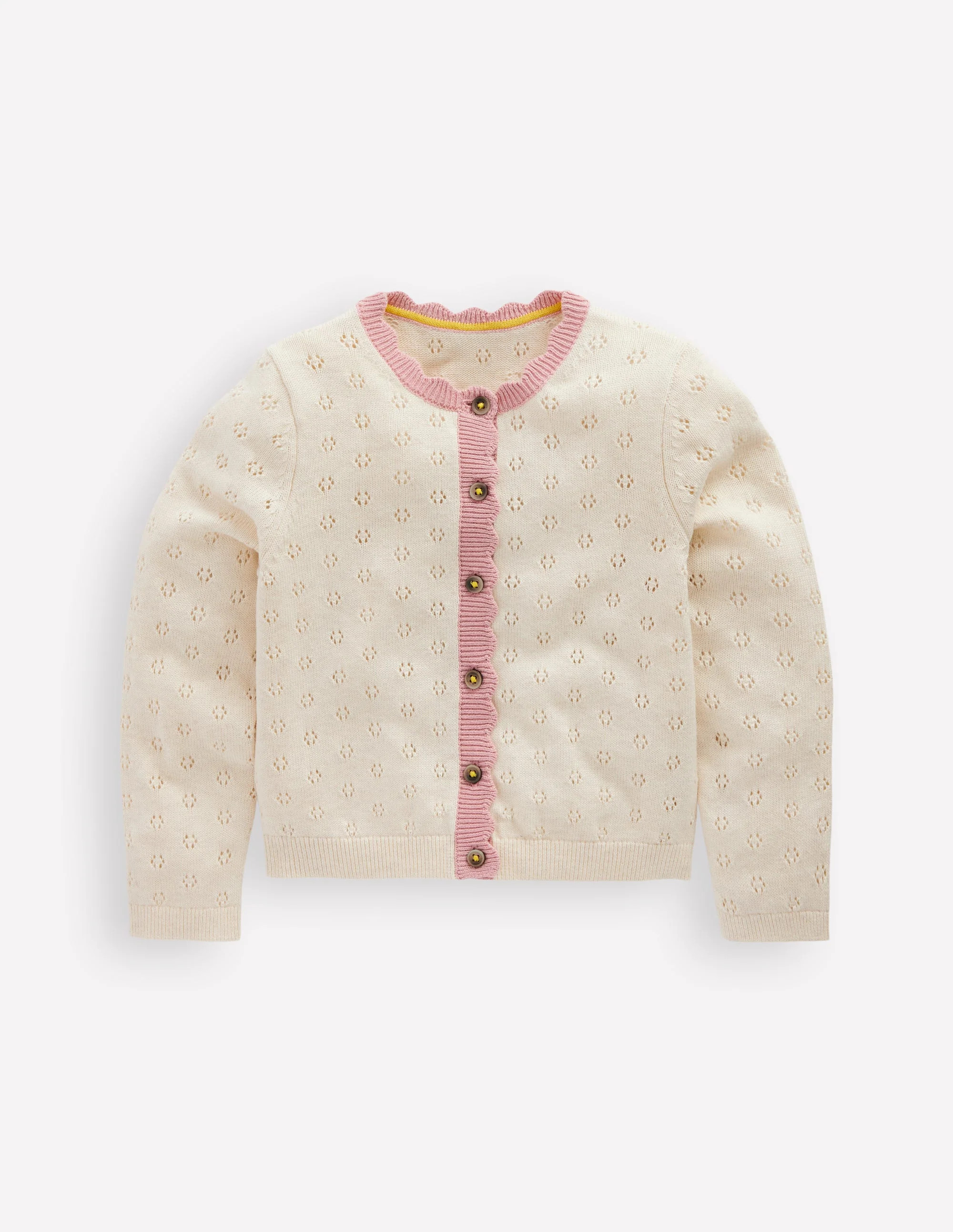 Everyday Scalloped Cardigan-Soft Ivory | Boden (US)