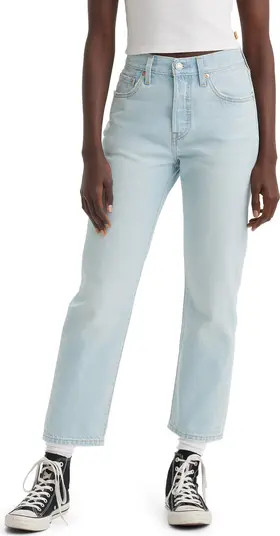 Levi's® 501® High Waist Frayed Crop Straight Leg Jeans | Nordstrom | Nordstrom