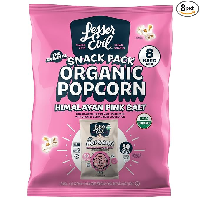 Lesser Evil - Buddha Bowl Organic Popcorn Himalayan Pink - 0.46 Ounce (Pack of 8) | Amazon (US)