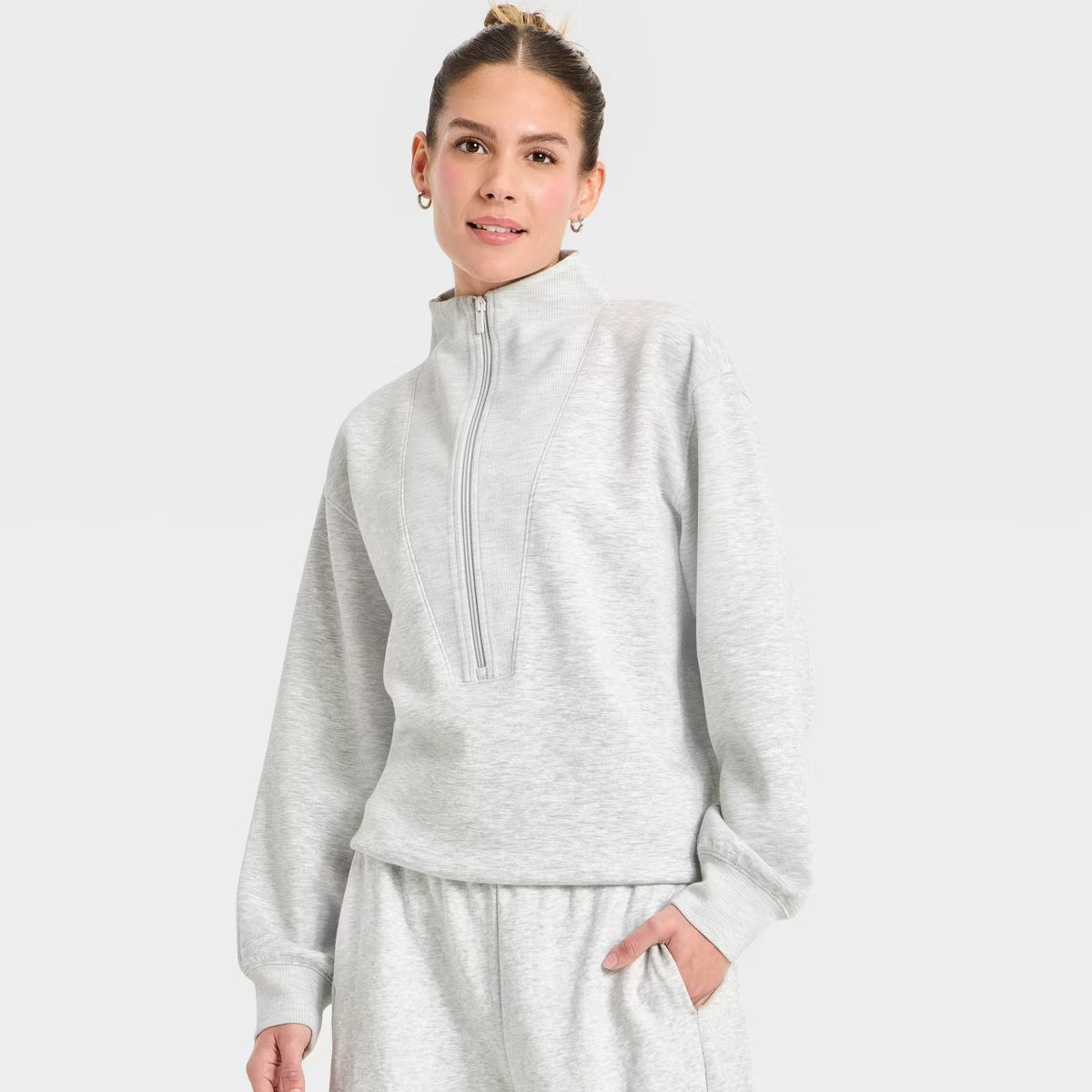 Women's Airy Sleek Deep Zip Pullover Sweatshirt - All In Motion™ | Target
